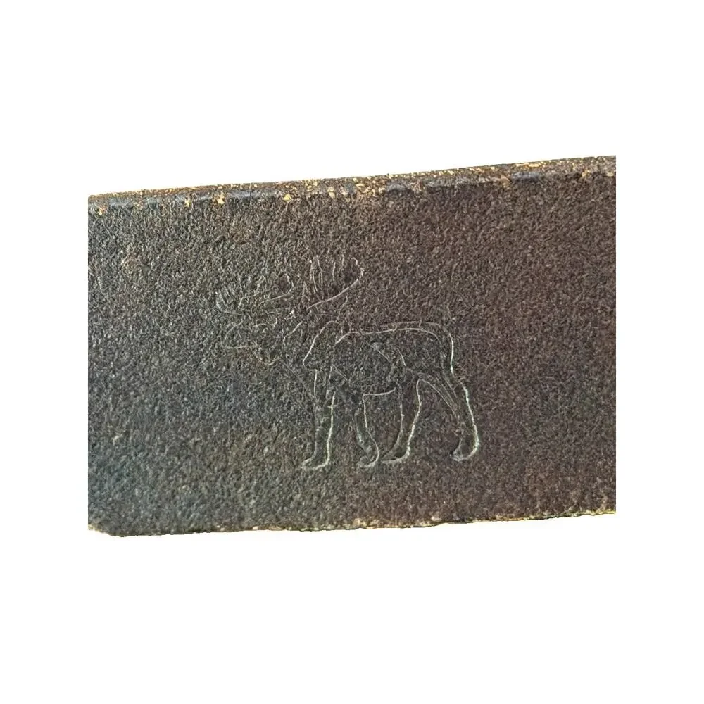 Vintage Y2K ABERCROMBIE & FiITCH Moose Embossed Leather Belt Brown Size S / M